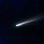 Bright,Comet,Tail,,Glowing,Comet,Flies,In,Space.,Photo,Of